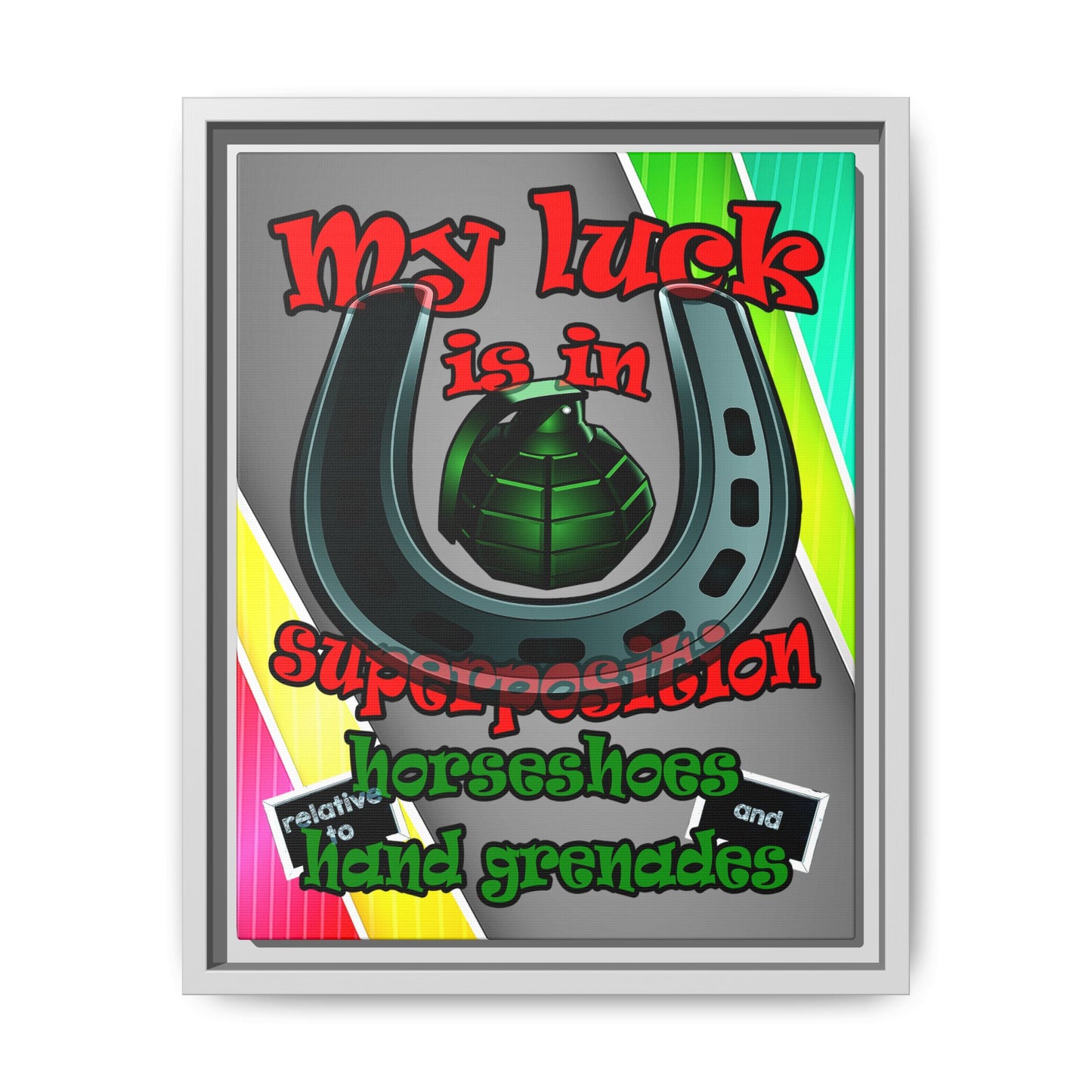my luck - framed canvas art (rainbow split)