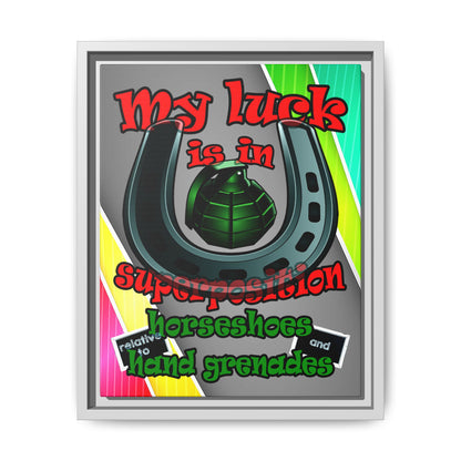 my luck - framed canvas art (rainbow split)