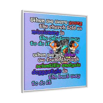 doggystyle - framed canvas art (light blue-purple wave)