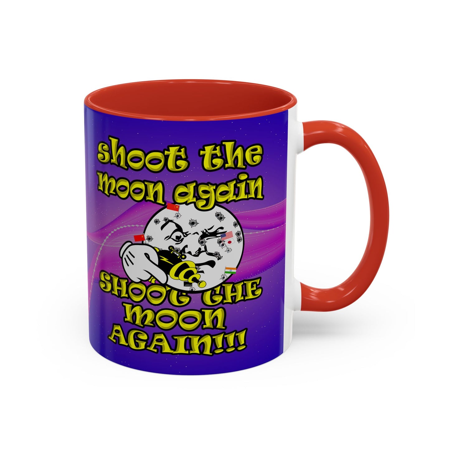 shoot the moon again - Accent Mug (purple-pink wave)