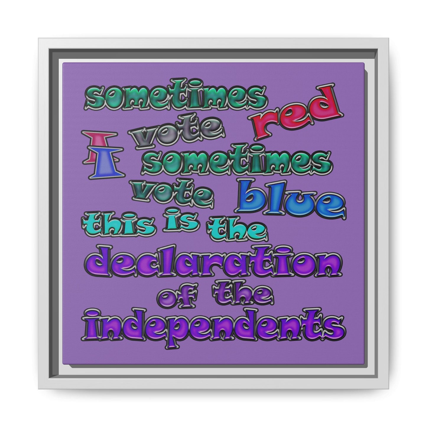 declaration of the independents - framed canvas art (light purple)