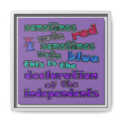 declaration of the independents - framed canvas art (light purple)