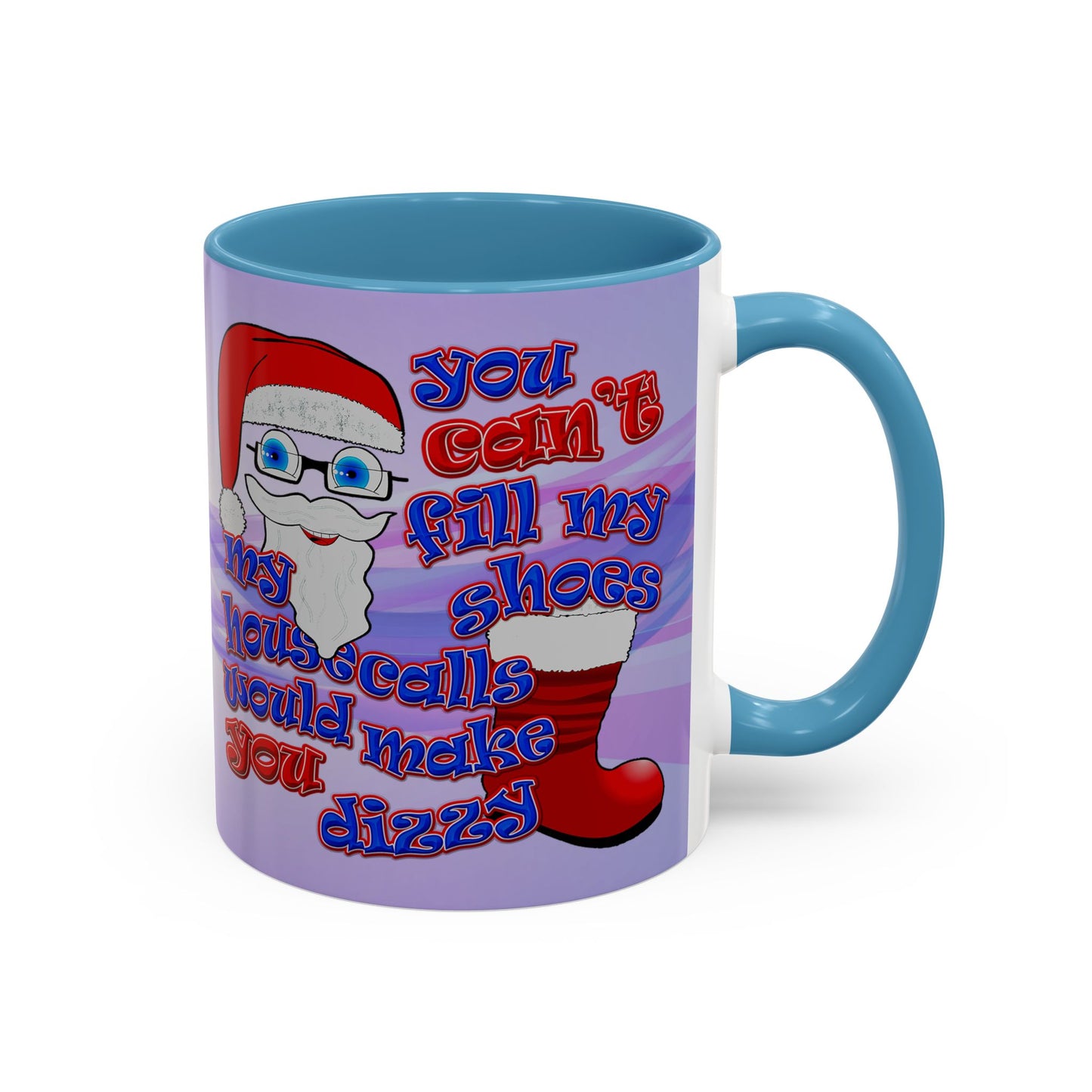santa's shoes - Accent Mug (light blue-pink wave)