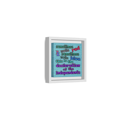 declaration of the independents - framed canvas art (faded blue)