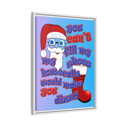santa's shoes - framed canvas art (light blue-purple wave)
