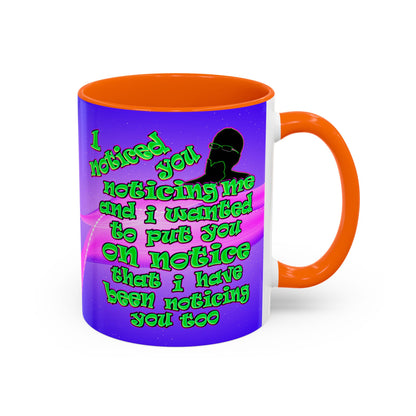 noticed you noticing - Accent Mug (purple-pink wave)