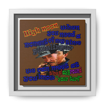 high noon - framed canvas art (brown)