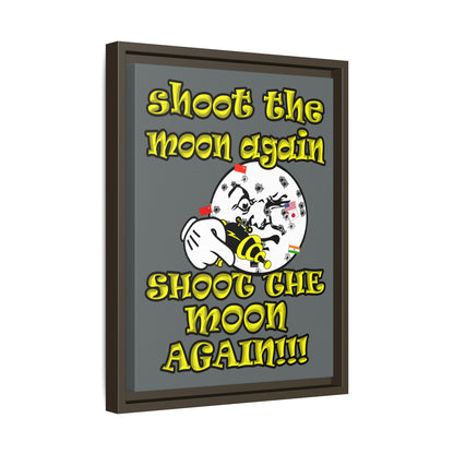 shoot the moon again - framed canvas art (dark grey)