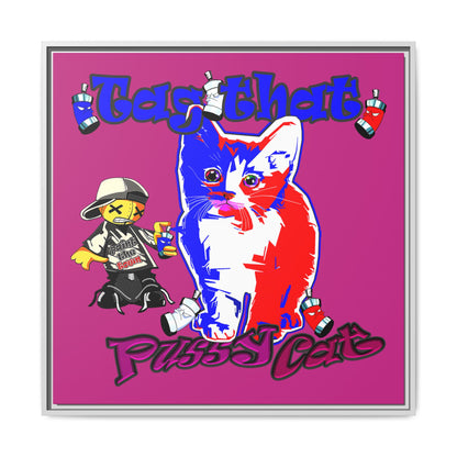 tag that - framed canvas art (pink)