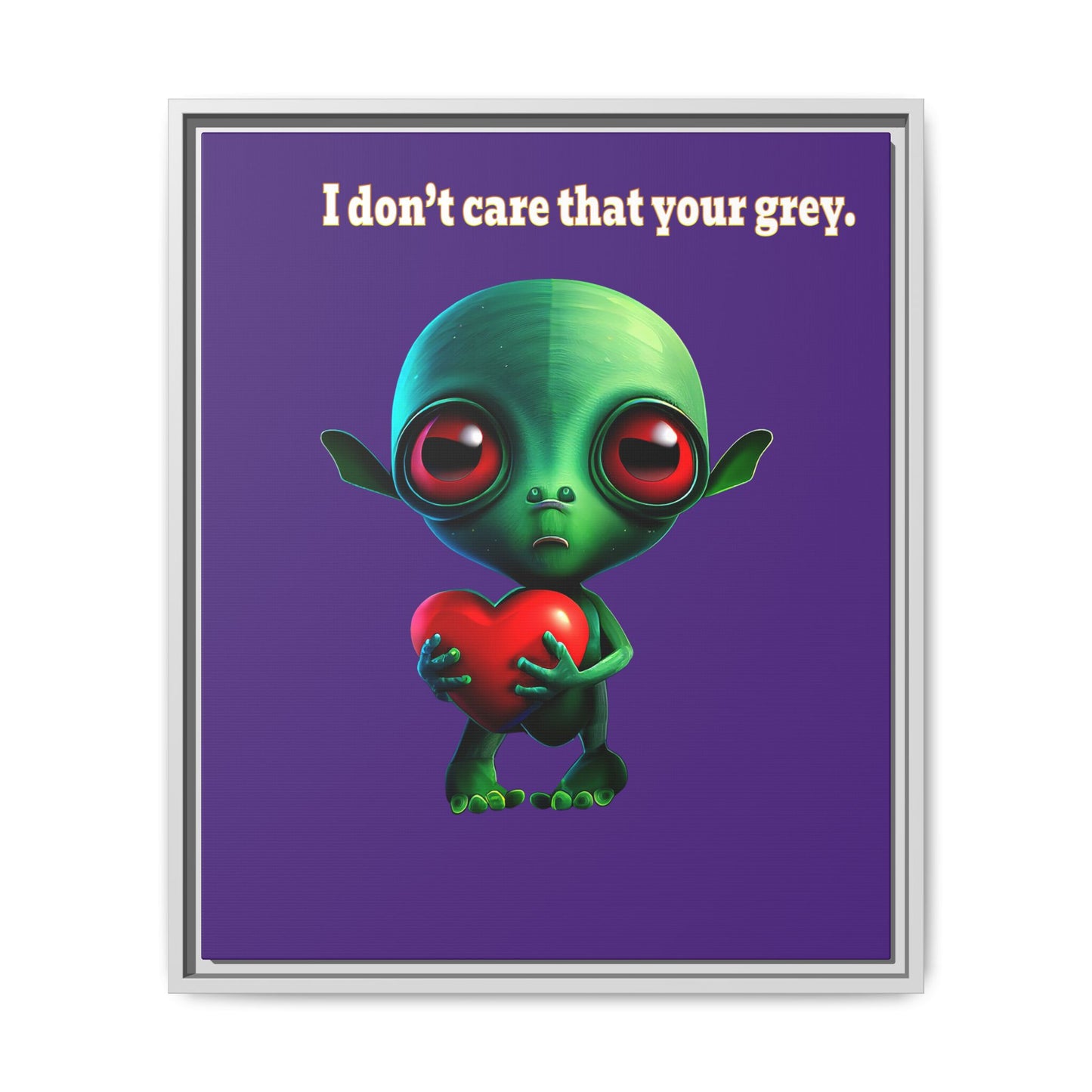I don't care that your grey - framed canvas art (purple)