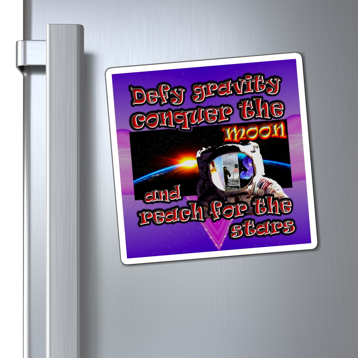 defy conquer reach - Magnets - (purple-pink wave)