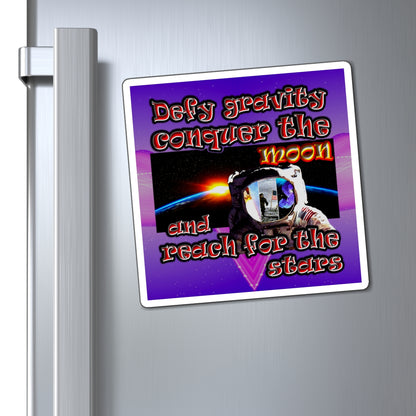defy conquer reach - Magnets - (purple-pink wave)