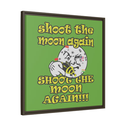 shoot the moon again - framed canvas art (green)