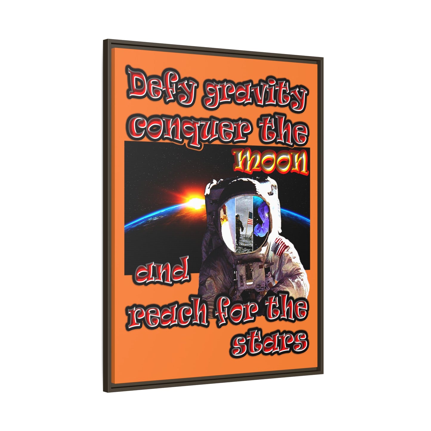 defy conquer reach - framed canvas art (crusta)