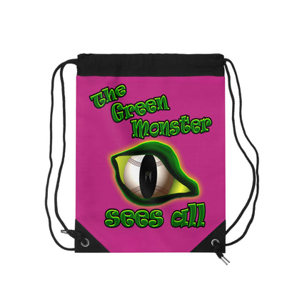 green monster - Drawstring Bag (pink)