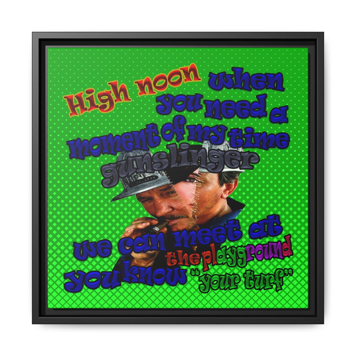 high noon - framed canvas art (logo green)