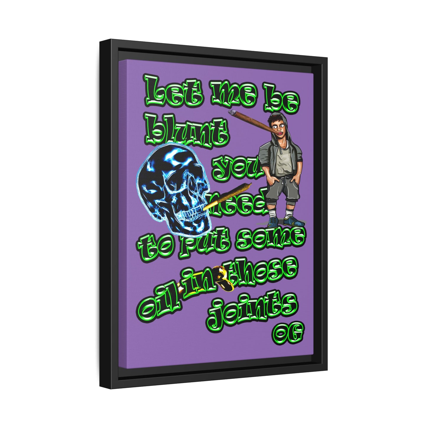 og - framed canvas art (light purple)