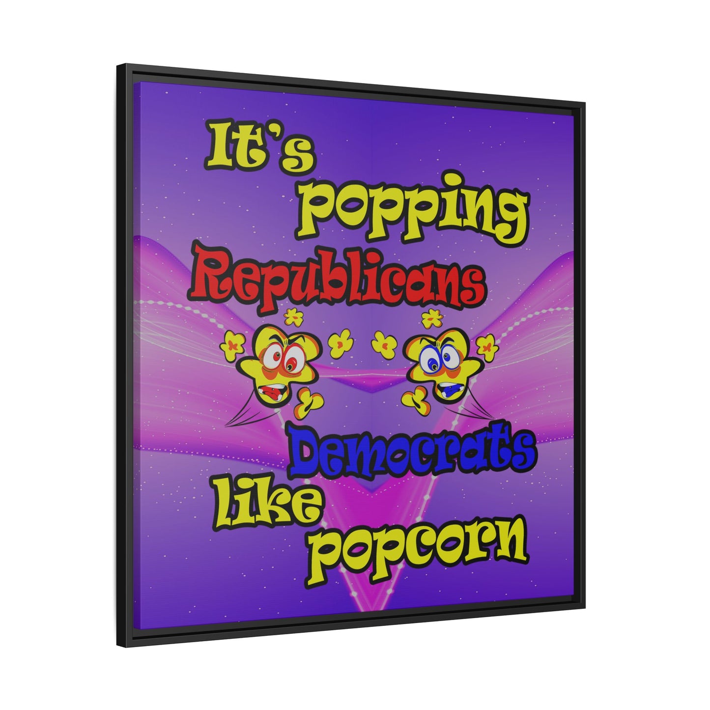 popping like popcorn - framed canvas art (purple-pink wave)