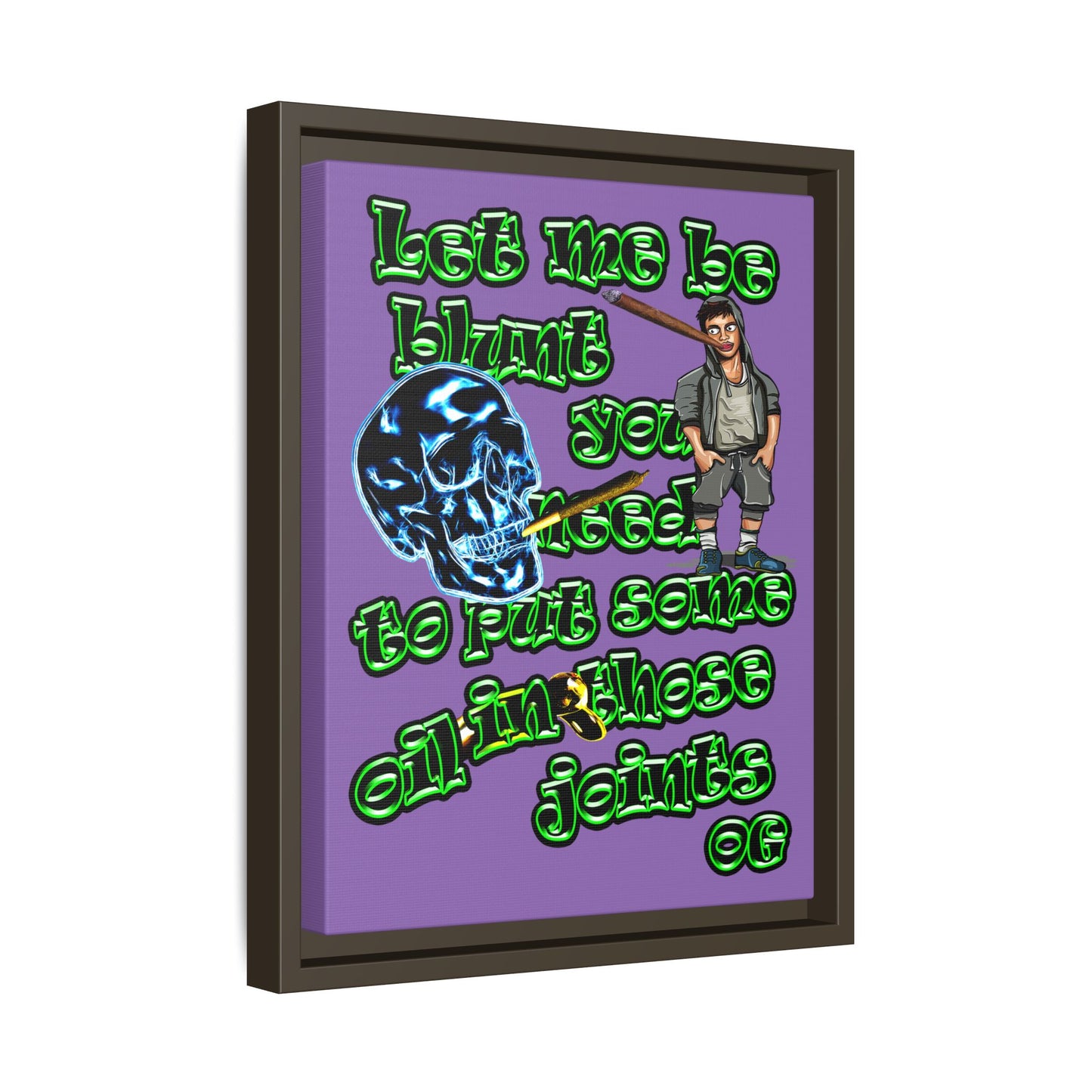 og - framed canvas art (light purple)