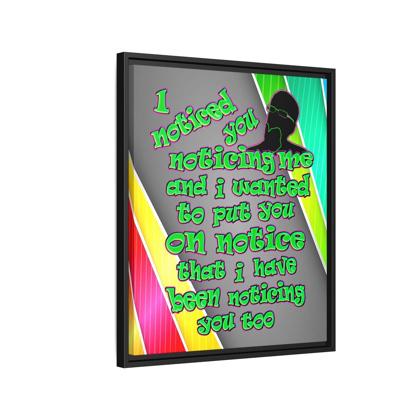 noticed you noticing - framed canvas art (rainbow split)