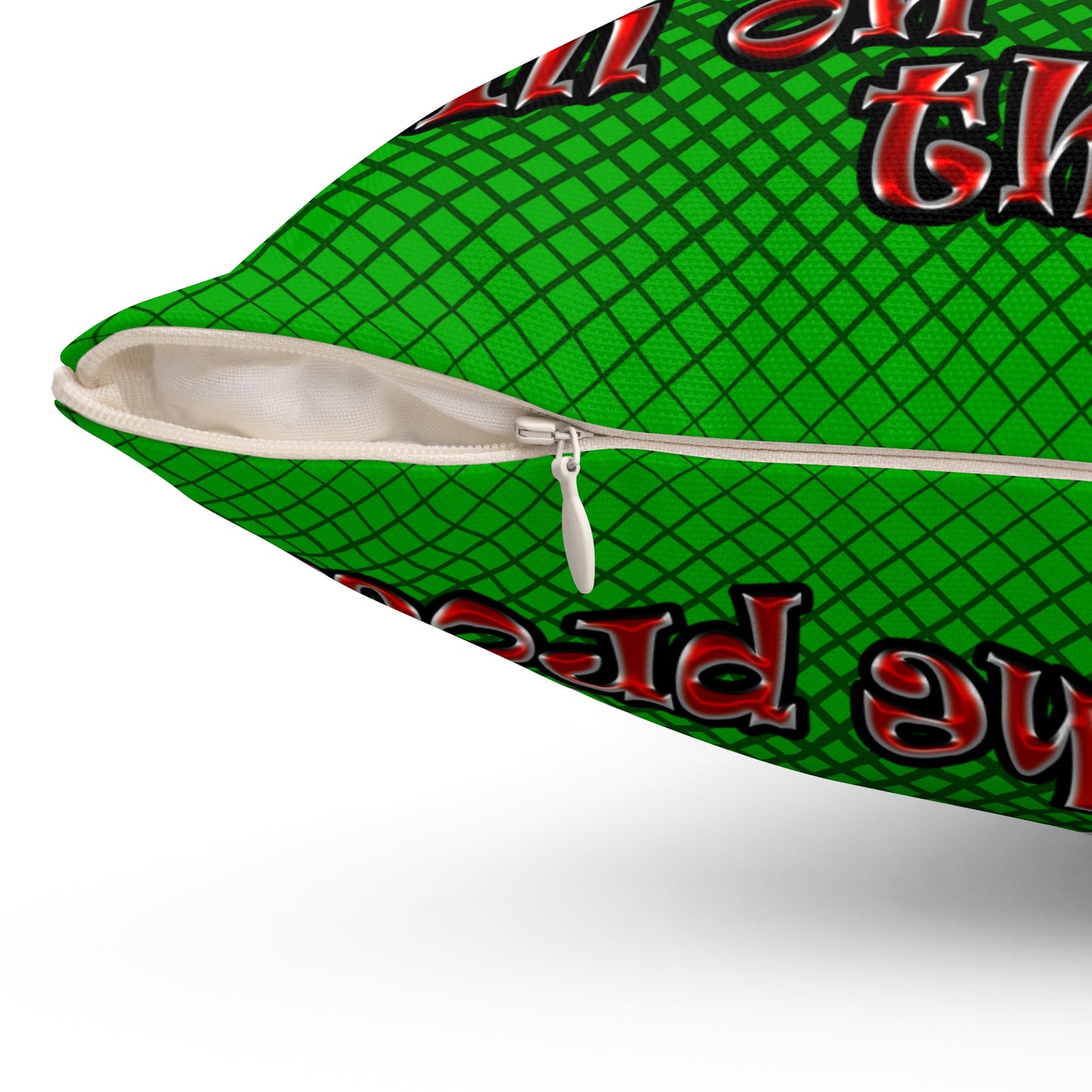 schrodinger's cat - Spun Polyester Square Pillow - (logo green)