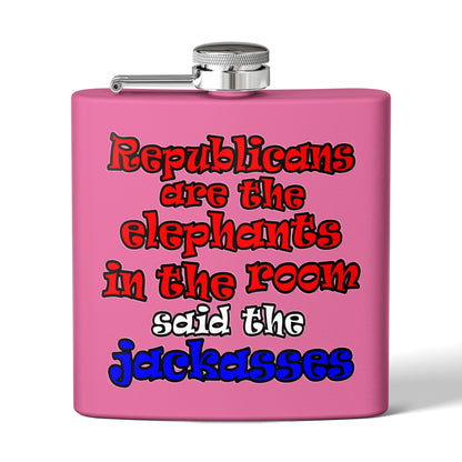 donkeys and elephants - Stainless Steel Flask