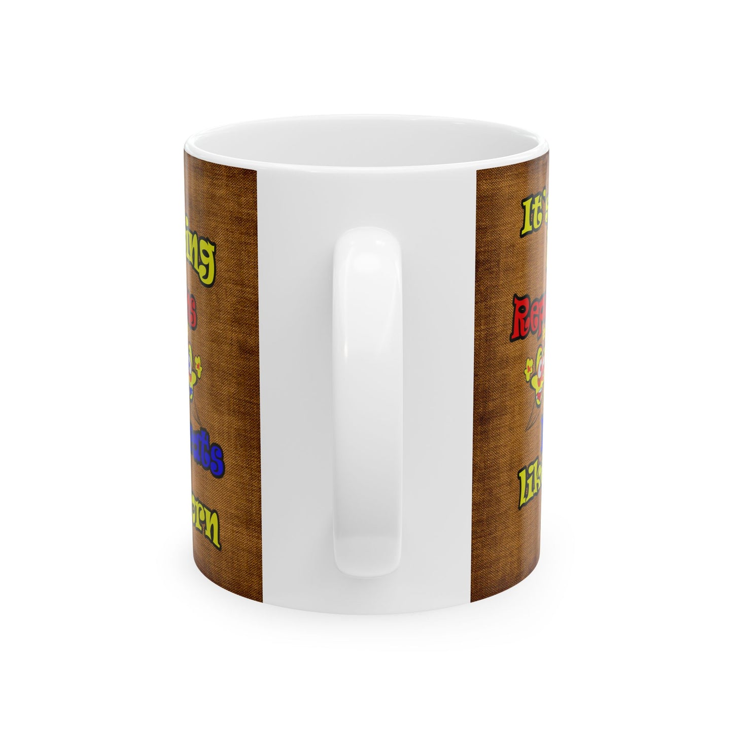 popping like popcorn - White Mug (brown papyrus)