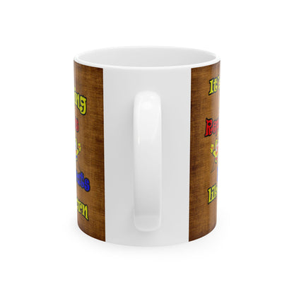 popping like popcorn - White Mug (brown papyrus)