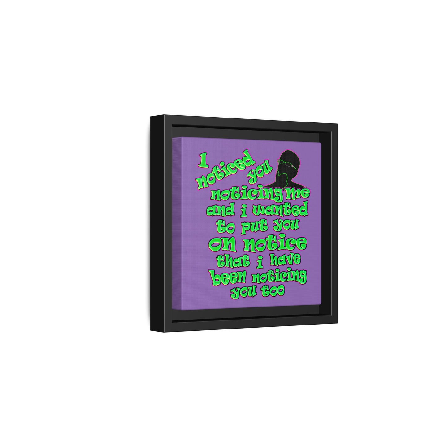 noticed you noticing - framed canvas art (light purple)