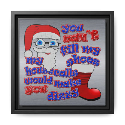 santa's shoes - framed canvas art (brushed nickel)