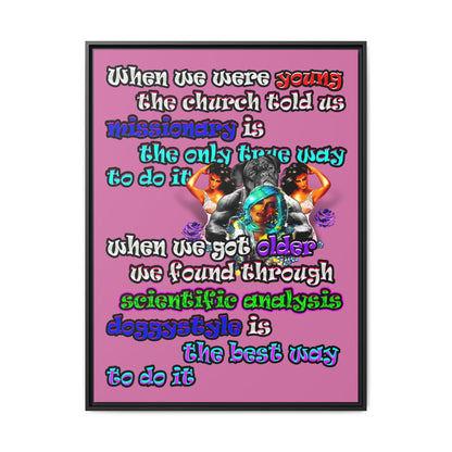 doggystyle - framed canvas art (light pink)
