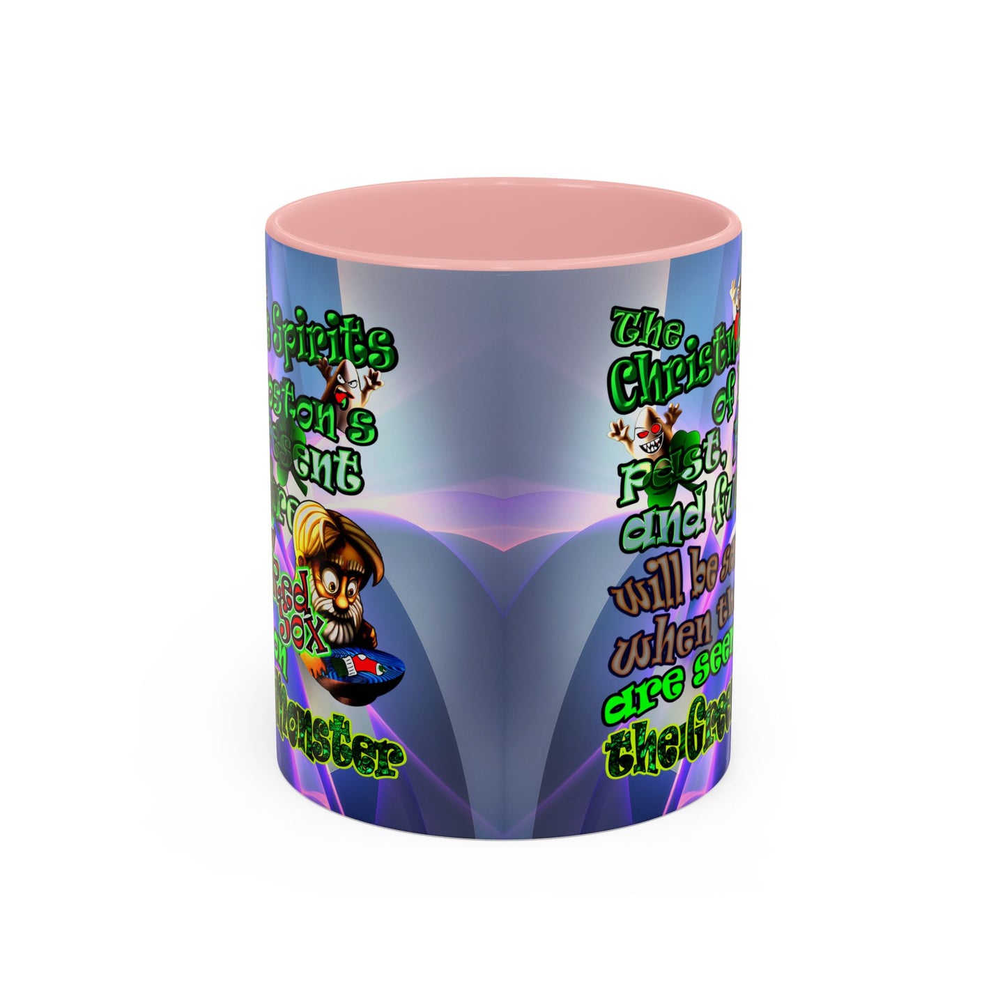 christmas spirits of boston - Accent Mug (grey-pink wave)