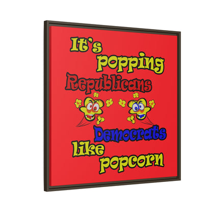 popping like popcorn - framed canvas art (red)