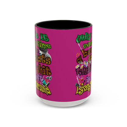 the bum's shit - Accent Mug (pink)