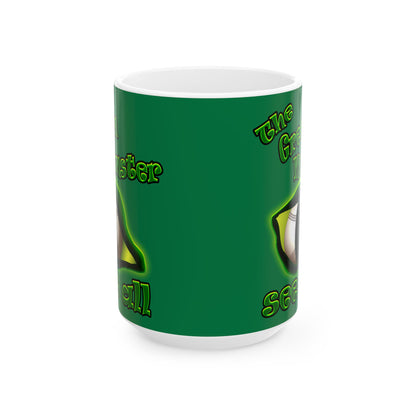green monster - White Mug (dark green)