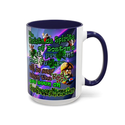 christmas spirits of boston - Accent Mug (grey-pink wave)