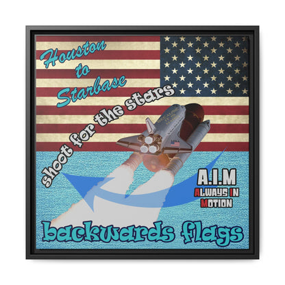 shoot for the stars - framed canvas art (faded blue)