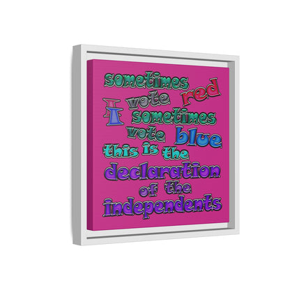declaration of the independents - framed canvas art (pink)