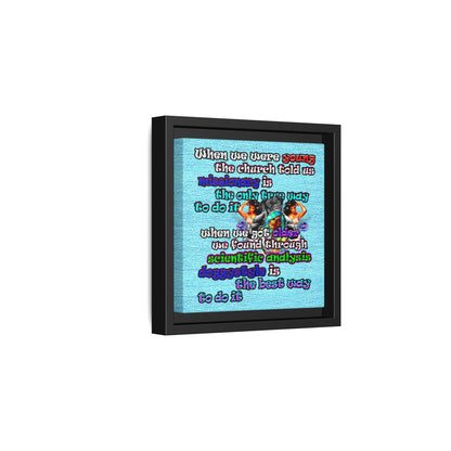 doggystyle - framed canvas art (faded blue)