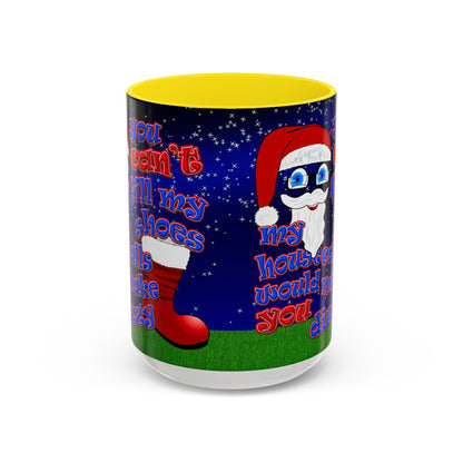santa's shoes - Accent Mug ('snoops' background)