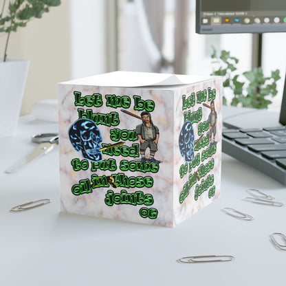 og - note cube (white marble)