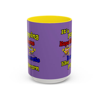 popping like popcorn - Accent Mug (light purple)