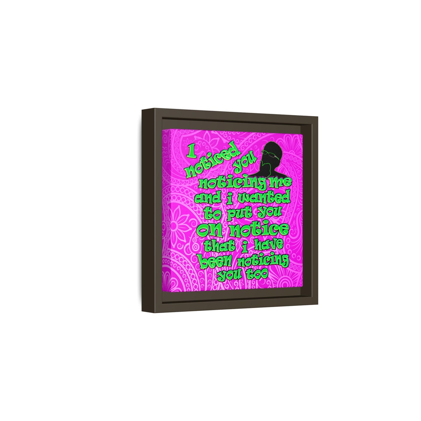 noticed you noticing - framed canvas art (pink swirl)
