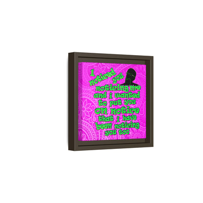 noticed you noticing - framed canvas art (pink swirl)