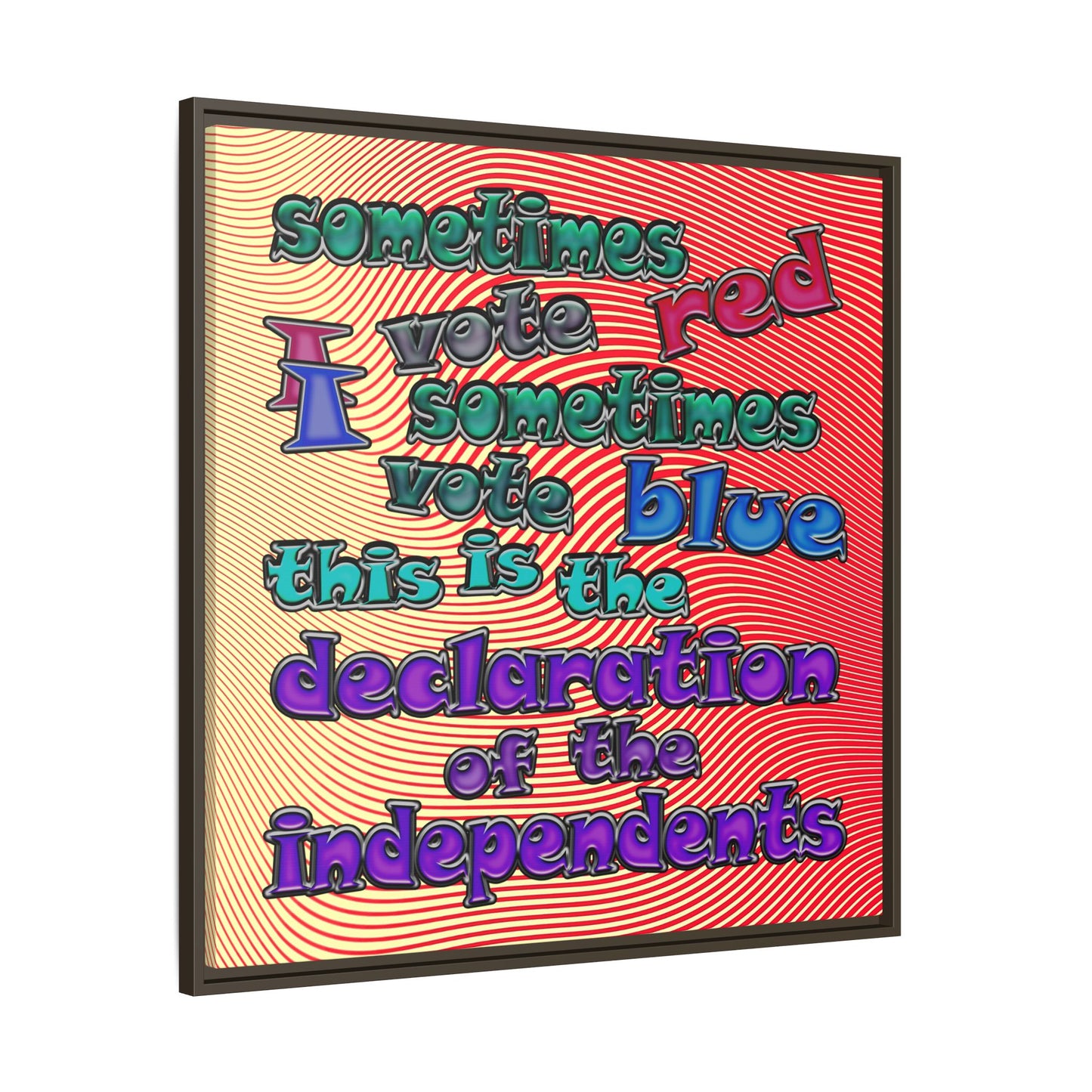 declaration of the independents - framed canvas art (yellow-orange wave)