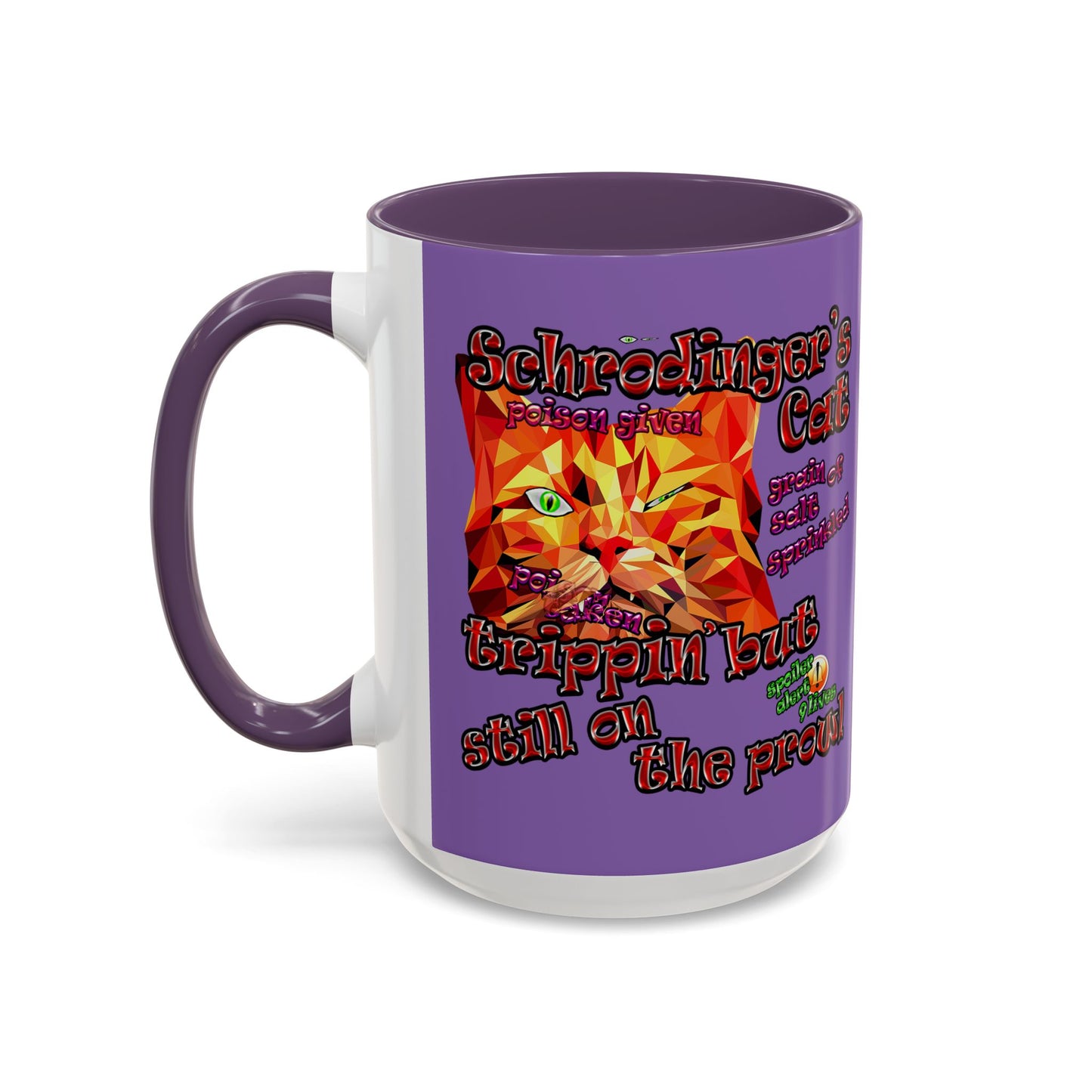 schrodinger's cat - Accent Mug (light purple)