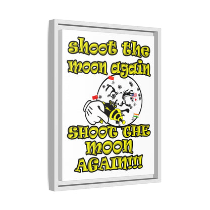 shoot the moon again - framed canvas art (white)