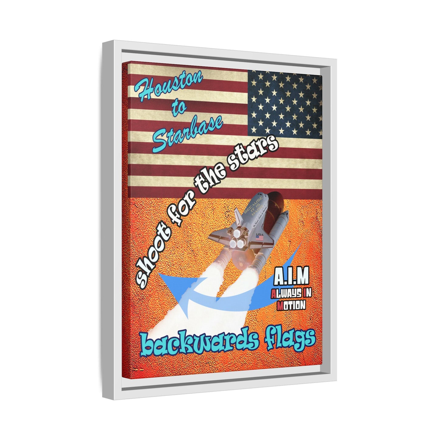 shoot for the stars - framed canvas art (burnt orange)