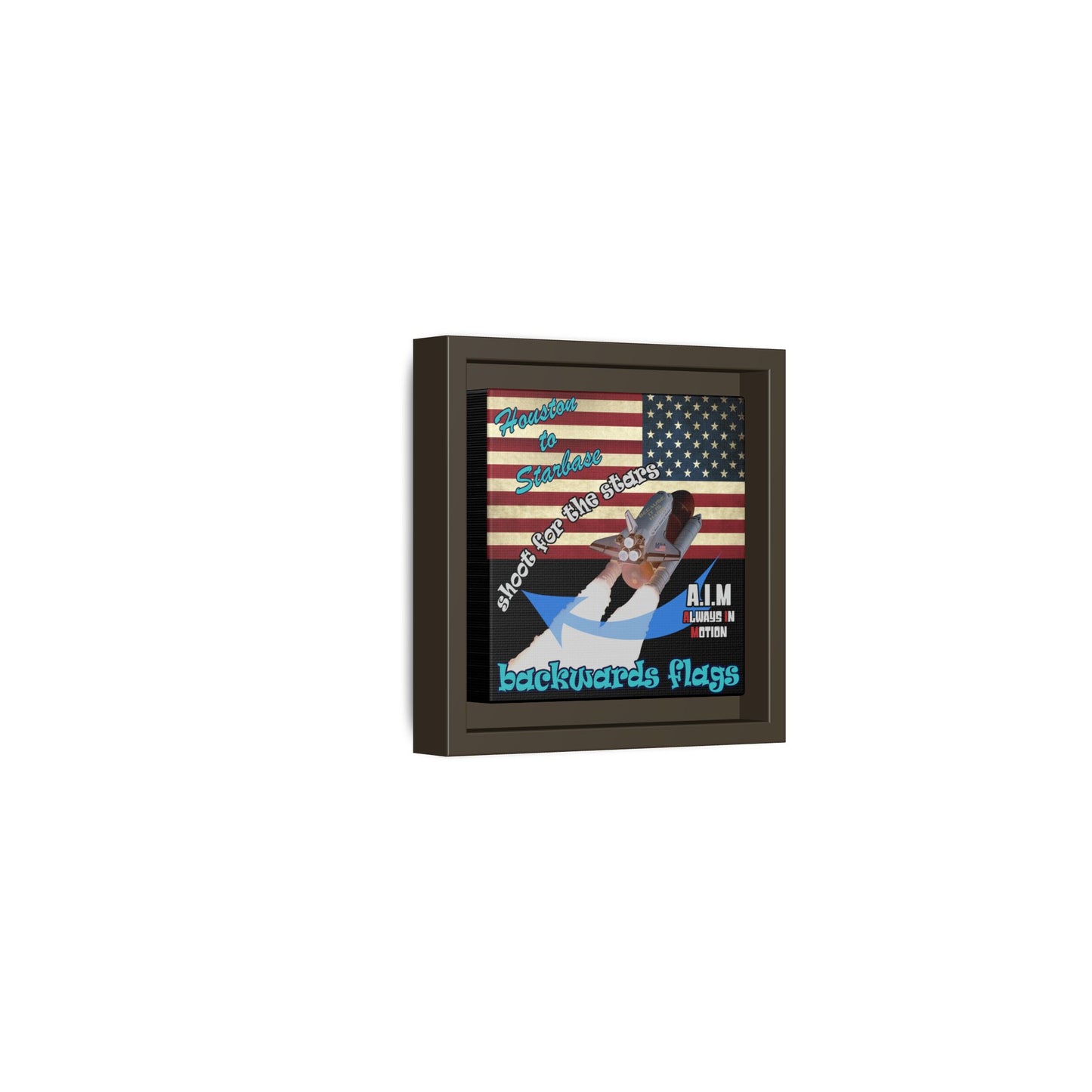 shoot for the stars - framed canvas art (black)