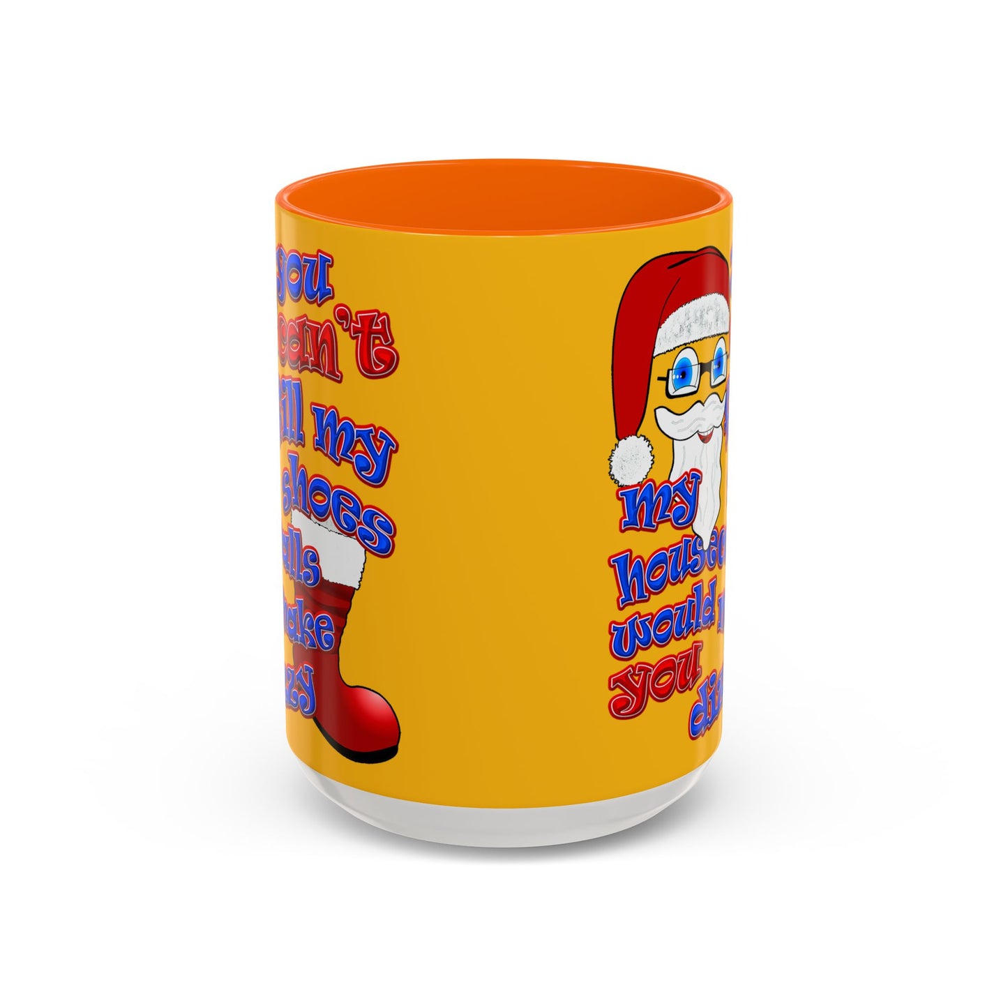 santa's shoes - Accent Mug (yellow)